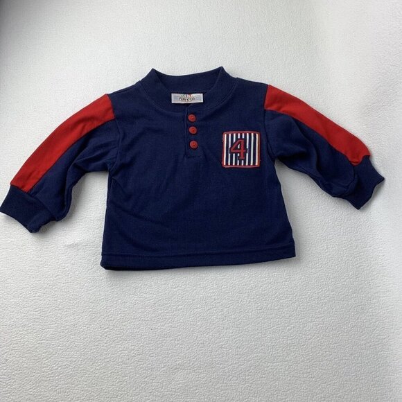 Vintage J.I.T. For Kids Sports Blue Red Shirt Pants Set 6/9 Months - Picture 2 of 13
